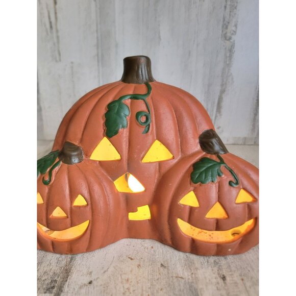 Vintage pumpkin stack family Halloween Ceramic decor - Picture 3 of 9